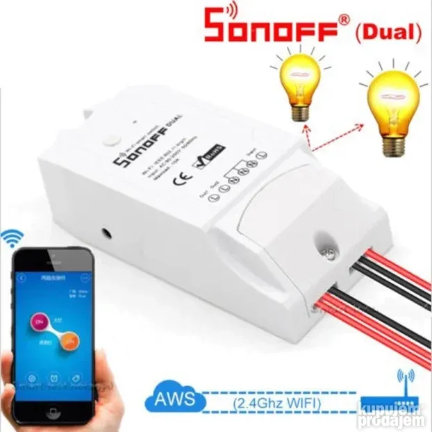 Sonoff dual wifi prekidač dupli dva releja