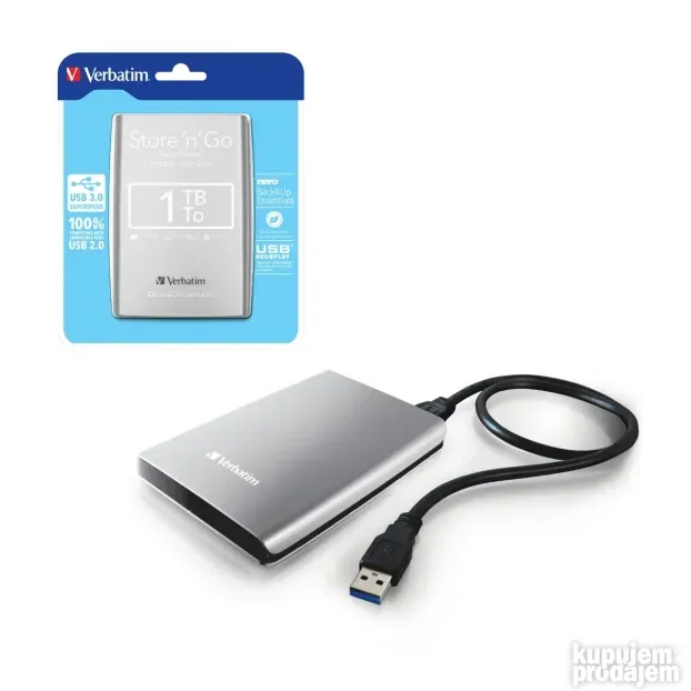 Eksterni Hard Disk VERBATIM Store n Go 1TB USB 3.0 Silver