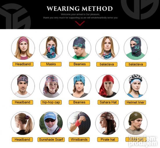 Klovn joker Marama bandana potkapa maska za lice kapa sal 22