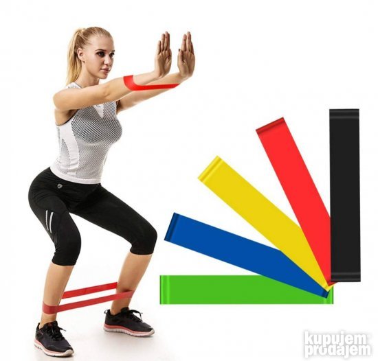 Set od 5 elastičnik traka za trening