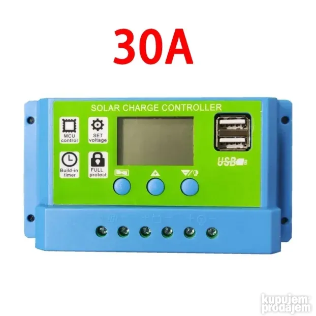 30a pwm solarni kontroler punjac regulator 12/24v auto