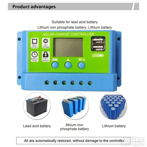 30a pwm solarni kontroler punjac regulator 12/24v auto