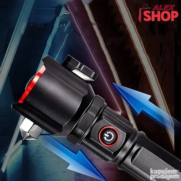 5u1 Multifunkcionalna baterijska lampa sa sigurnosnim čekiće