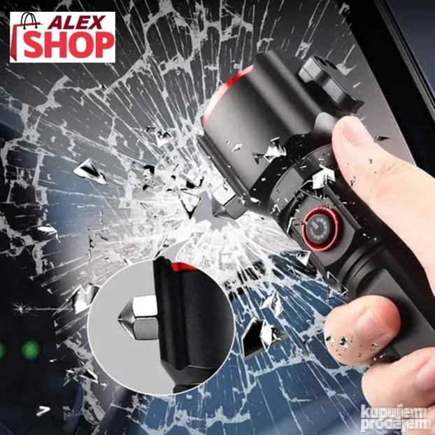 5u1 Multifunkcionalna baterijska lampa sa sigurnosnim čekiće