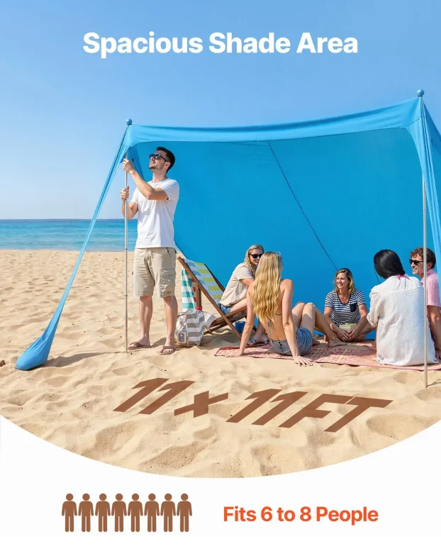 Plazni Sator Tenda Za Plazu 3,4x3,4x2m Prenosivi Sklopivi vv