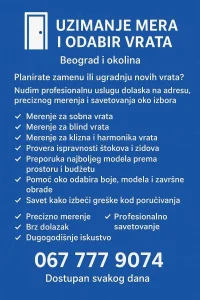 Uzimanje mera za vrata i savetovanje