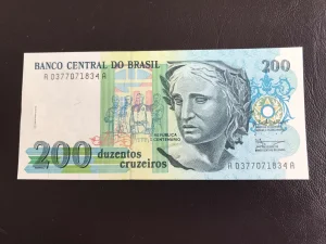 Brazil 200 cruzeiros.