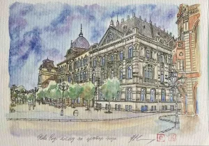 Mapa crteža Svetozara Pajića Dijaka - Pogled na Novi Sad