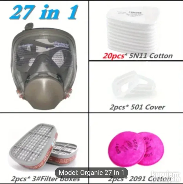 3M full face maske - set 25/1 i 27/1