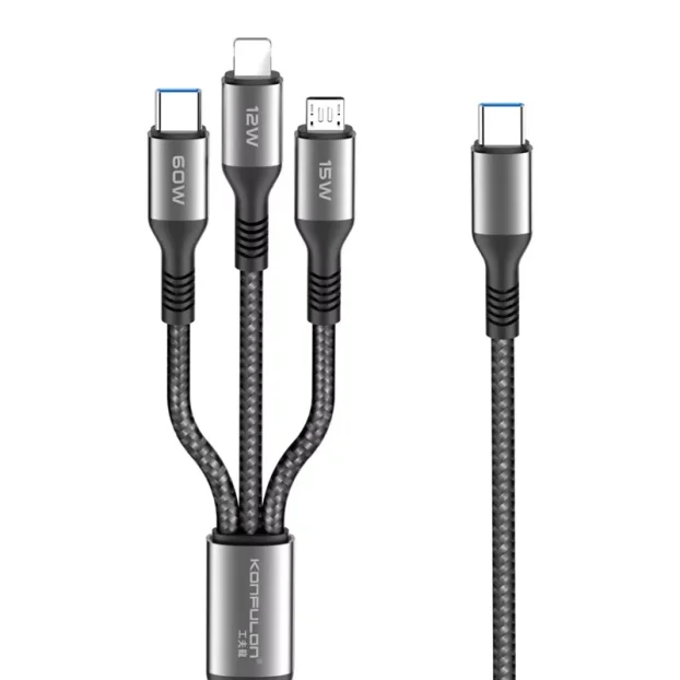 Kabel KONFULON Joko DC62 60w Type-C 3u1 crni 1,2m