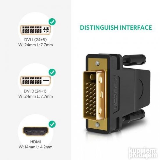 HDMI - DVI-D 24+1 adapter - konverter HDMI na DVId 24+1