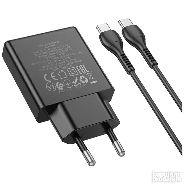 N38 Delgado type C,Punjač kućni, brzi,PD20W+QC3.0 Dual Port
