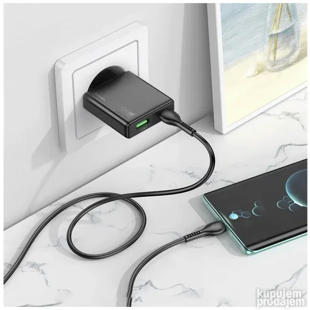 N38 Delgado type C,Punjač kućni, brzi,PD20W+QC3.0 Dual Port