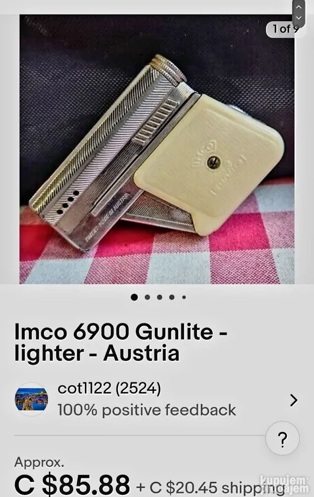 Upaljač pištolj, čuvueni imco 6900 iz 70-tih godina