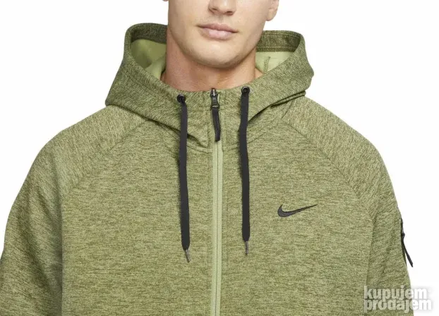 NIKE THERMA-FIT ORIGINAL muski zeleni duks sa kapuljacom M