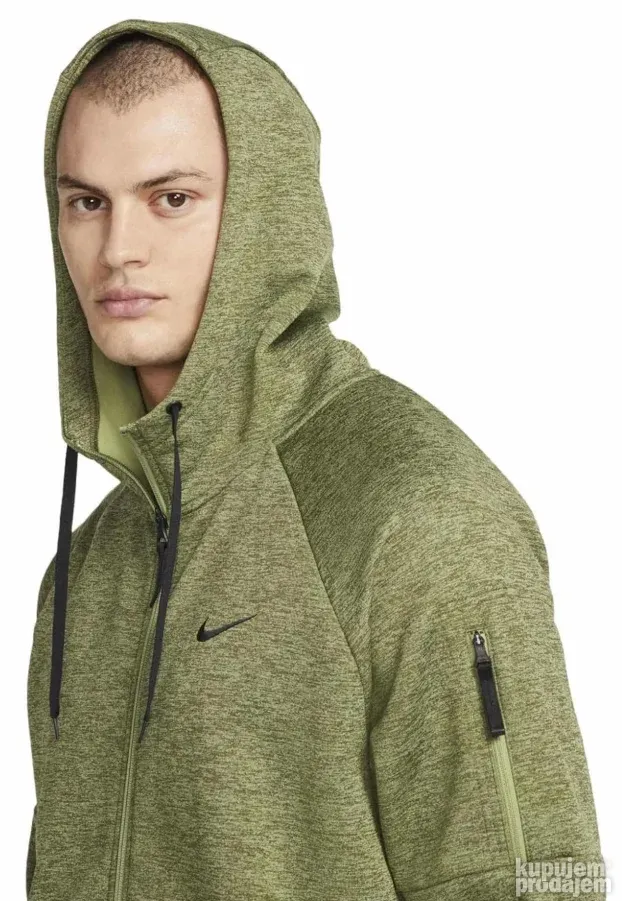 NIKE THERMA-FIT ORIGINAL muski zeleni duks sa kapuljacom M