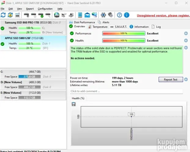 SSD 128gb za Apple Macbook Air