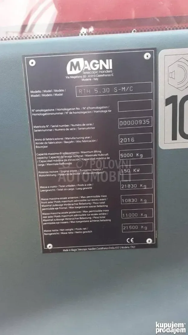 PRODAJA/NAJAM Magni RTH 5.30 2016. godište