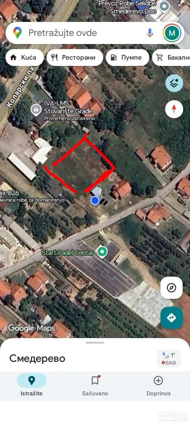 Smederevo ul. revolucije plac za IZDAVANJE