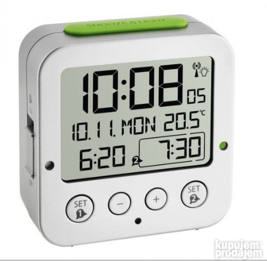 Sat Radio+Datum+Alarm TFA Srebrni
