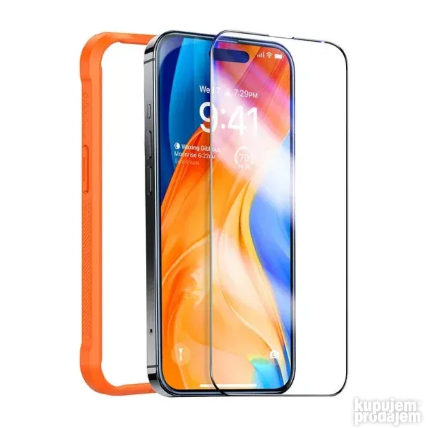 Torras Screensaver Glass Stacker With Frame Iphone 15