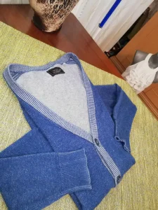 plav muški džemper na kopčanje CCC vel.L