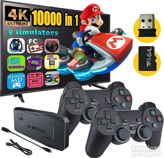 SuperN Lite KONZOLA Sa DVA Kontrolera 4K HD Za PS1