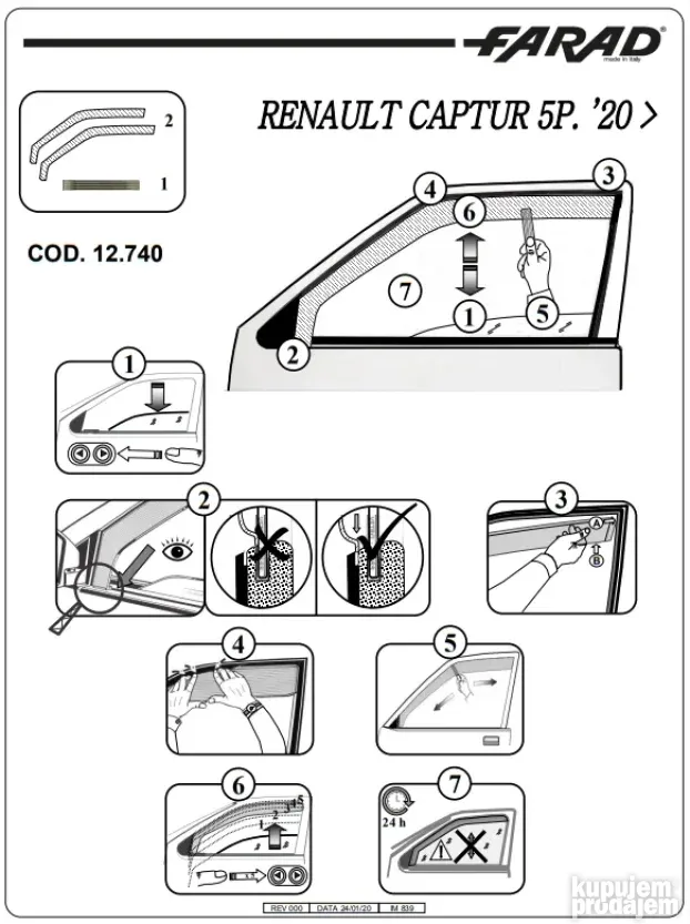 Vetrobrani Deflektori Usmerivaci Vazduha, Reno Captur 2013-