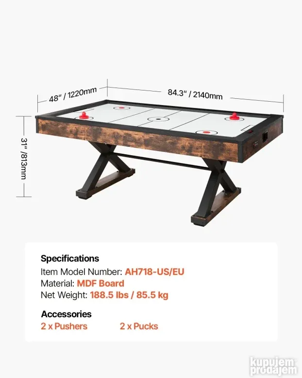 Stoni hokej, elektronski zapisničar 214 cm