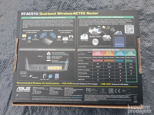 Asus RT-AC51U Wireless Ruter 733Mbps Dual Band