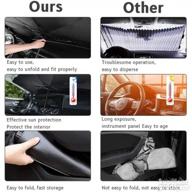 Veci model - Kisobran za auto - Soferku - Zastita od sunca