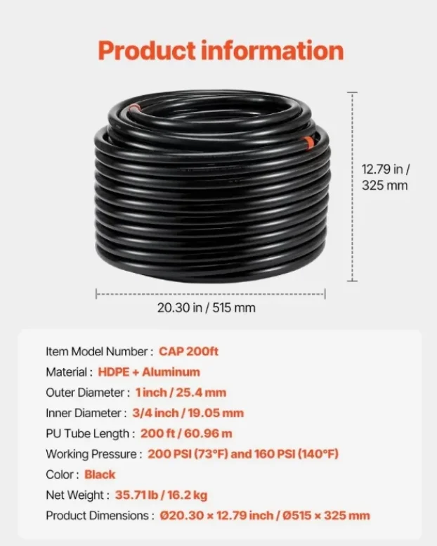Komplet creva za kompresor 3/4” x 60 m