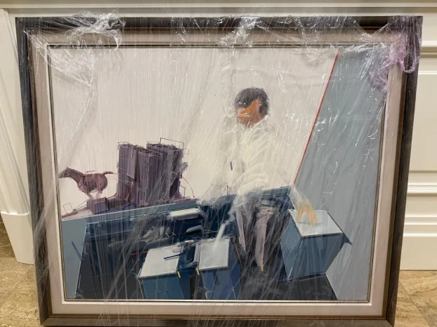 Miloš Šobajić – "Portrait a 08,15 heures" 1984. (80x65cm)