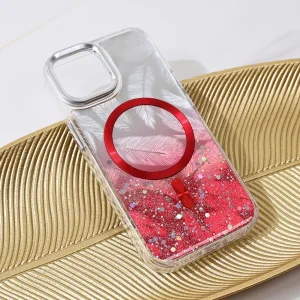 Torbica Magsafe Glitter za iPhone 15 6.1 - Crvena