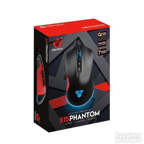 Miš gejmerski žični X15 PHANTOM crni