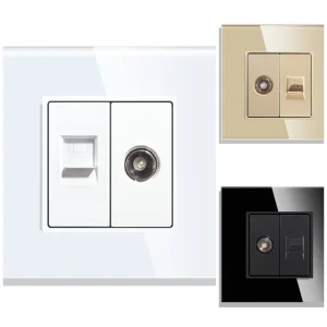 Utičnica telefon + antena - stakleni panel