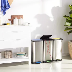 AmazonBasics set od 2 kante za otpad, žuta, plava,soft close