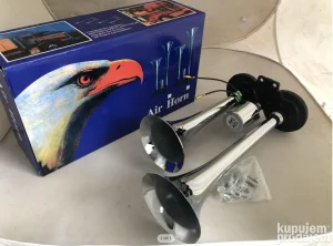 Auto kamionska sirena silver 2 roga 12V 24V