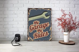 My garage my rules - Retro tabla - Razne dimenzije