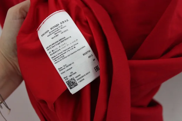 Escada L/46 original haljina crvena dug rukav