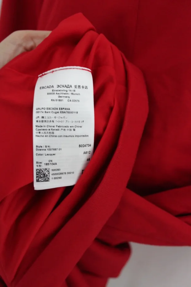 Escada L/46 original haljina crvena dug rukav