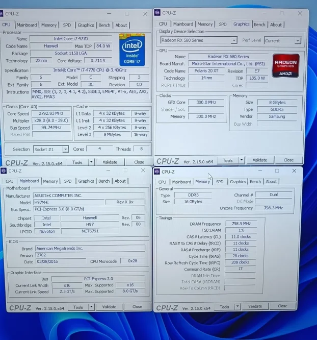 GEJMER I7 4770 RX 580 8GB 16GB RAM SSD + 2TB HDD