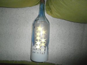 LED XXL staklena boca Topla bijela LED dioda, s melodijom