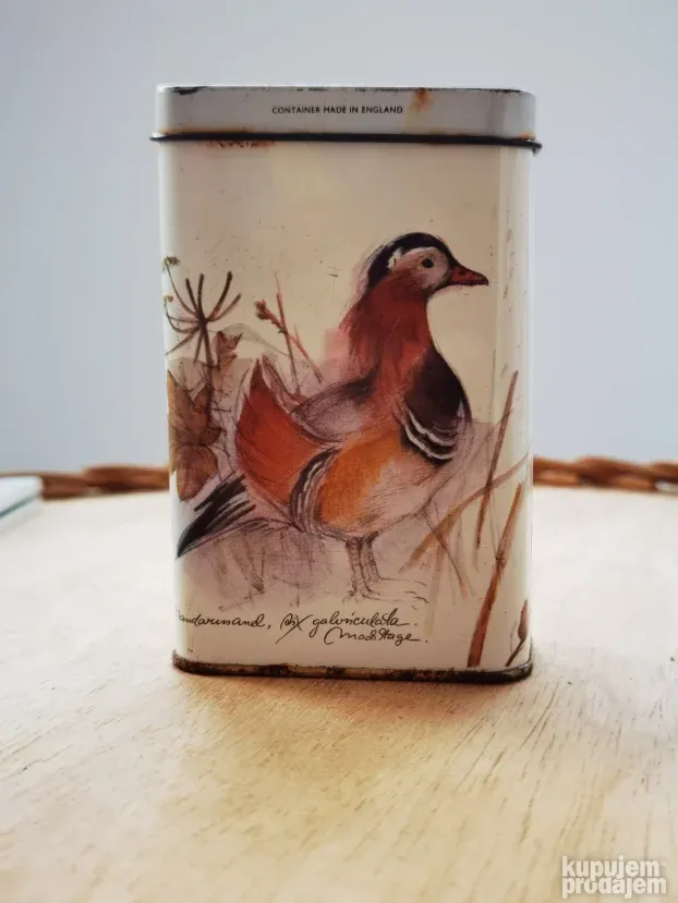 Stara Antik Plehana Kutija za Tabak Container made in Eng