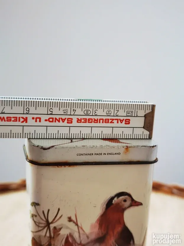 Stara Antik Plehana Kutija za Tabak Container made in Eng