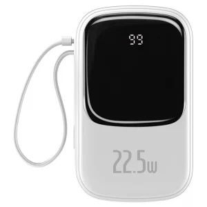 BASEUS Qpow Power Bank 20000mAh 20W USB-C cable white