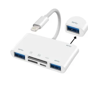 Lightning-Iphone čitač kartica 6 u 1 / USB HUB!