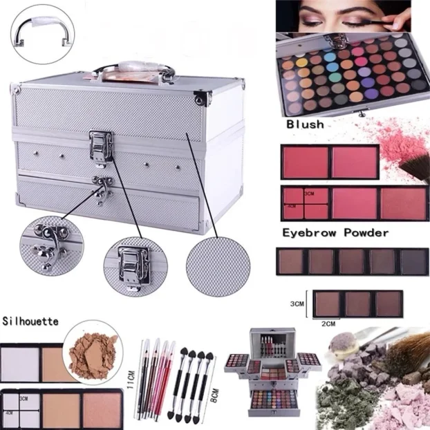 PINK KOFER SA SMINKOM komplet prenosne oprema za sminkanje