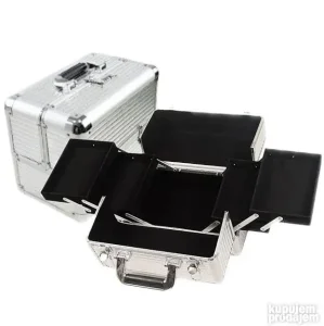 Veliki metalni kofer organizer za šminku i nakit