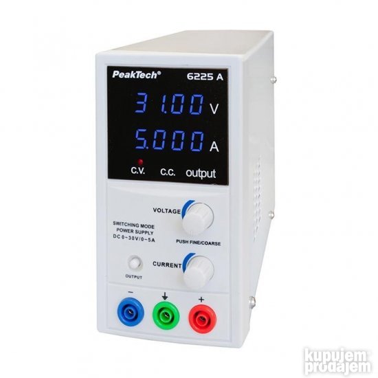 Napajanje- regulator napona PeakTech 6225A - 0-30V / 0-5A